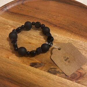 Elegant Black Beaded Bracelet